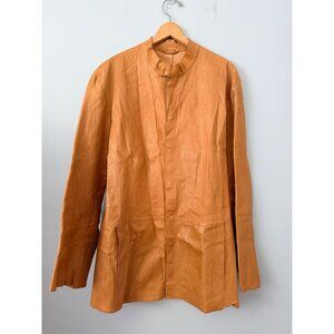 Giorgio Armani Black Label Mens 58 Lambskin Leather Jacket Italy Vintage